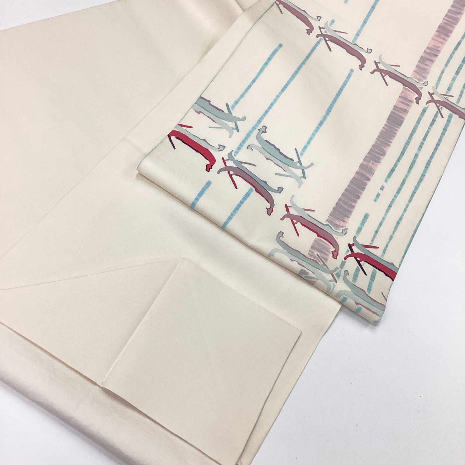 中古品 9寸名古屋帯 松葉仕立て 大河内美登里 落款 塩瀬 正絹R71