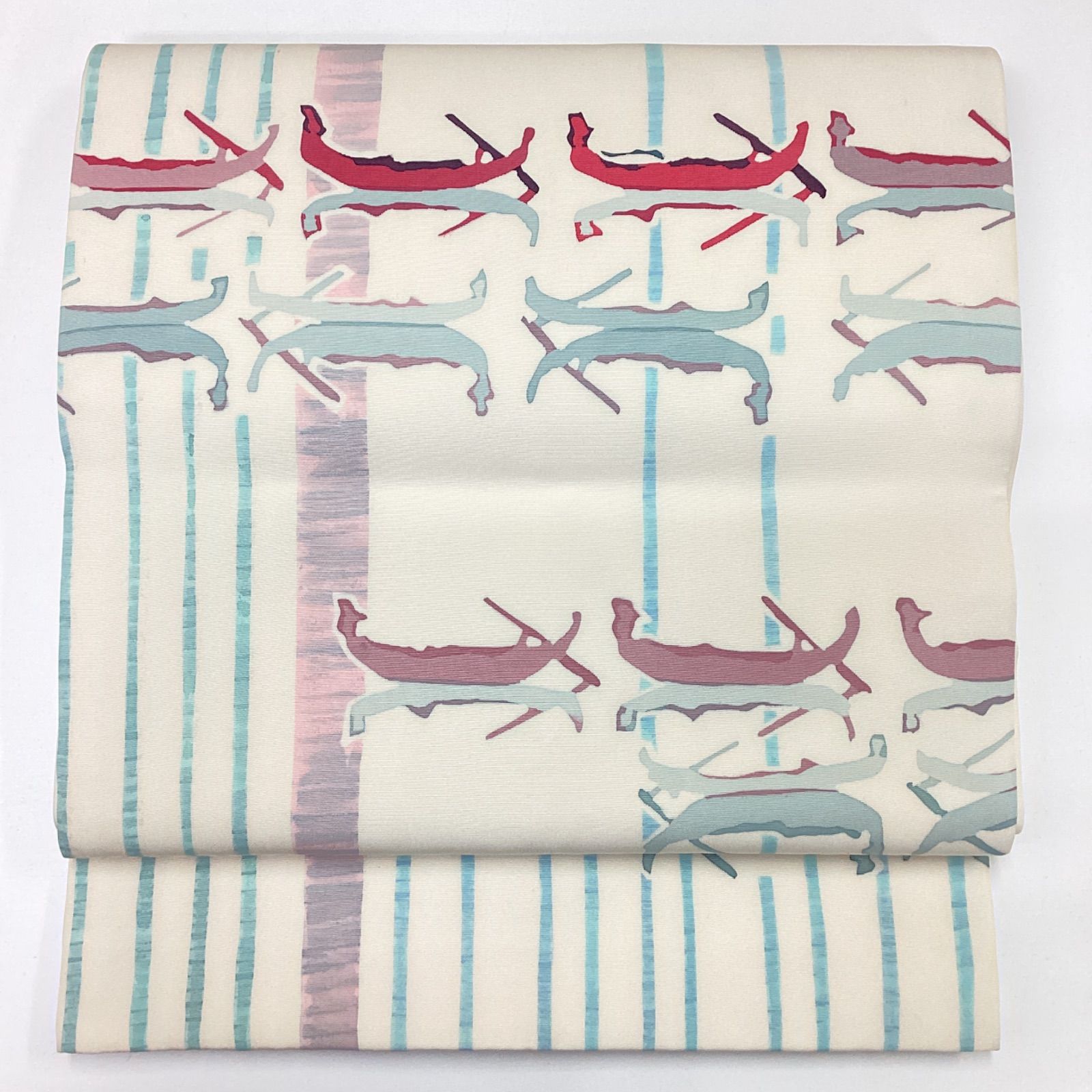 中古品 9寸名古屋帯 松葉仕立て 大河内美登里 落款 塩瀬 正絹R71