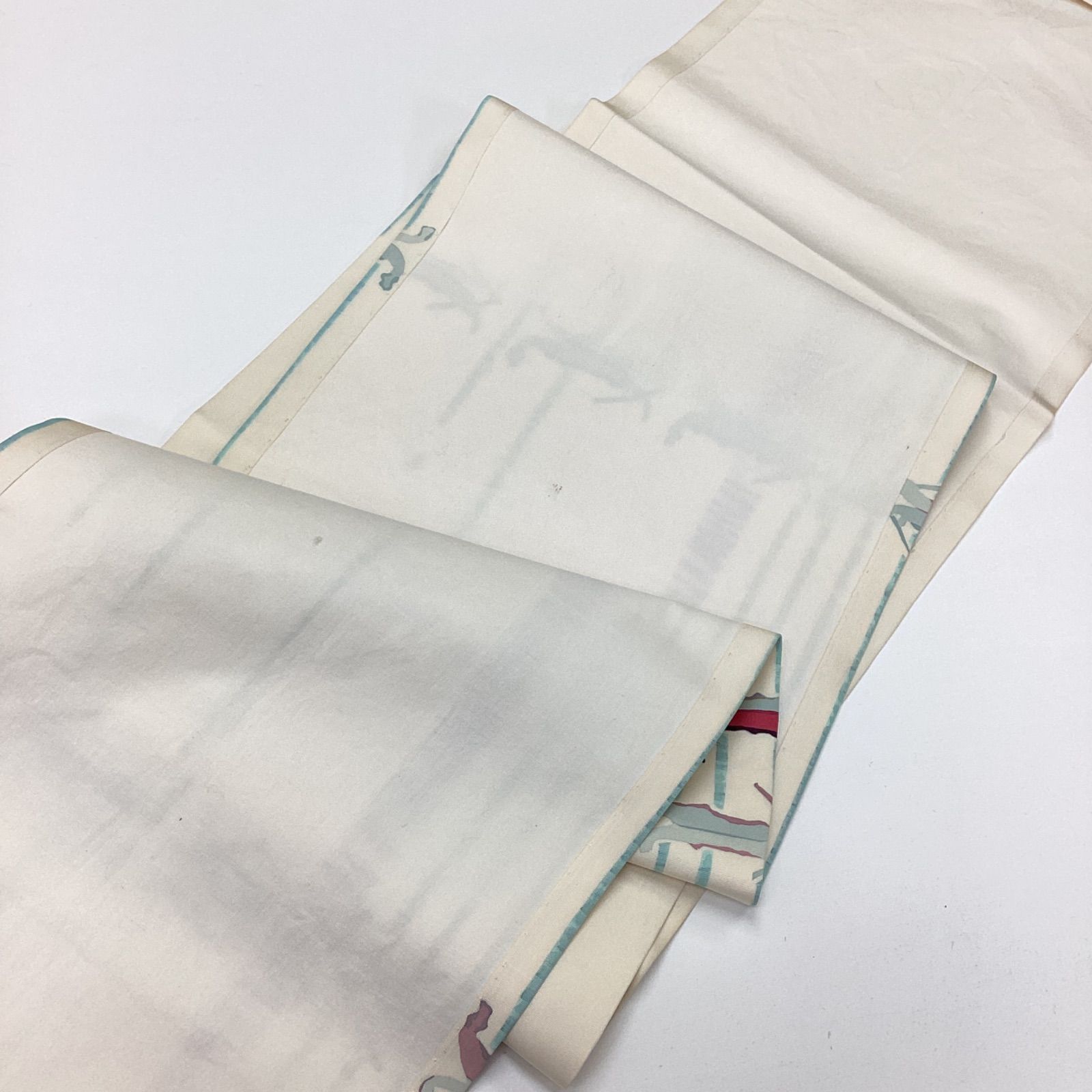 中古品 9寸名古屋帯 松葉仕立て 大河内美登里 落款 塩瀬 正絹R71