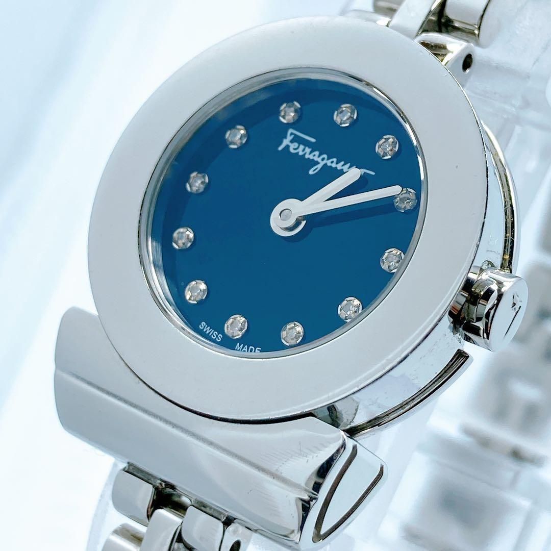 593 サルヴァトーレ フェラガモ ガンチーニ ダイヤ ラウンド 腕時計
