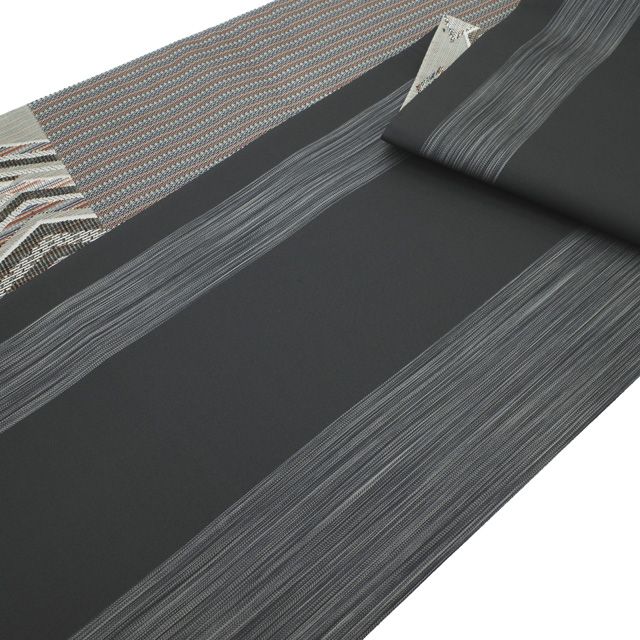 中古】 すごい値！ 袋帯 リサイクル 正絹 京都 西陣 グレー 菱文