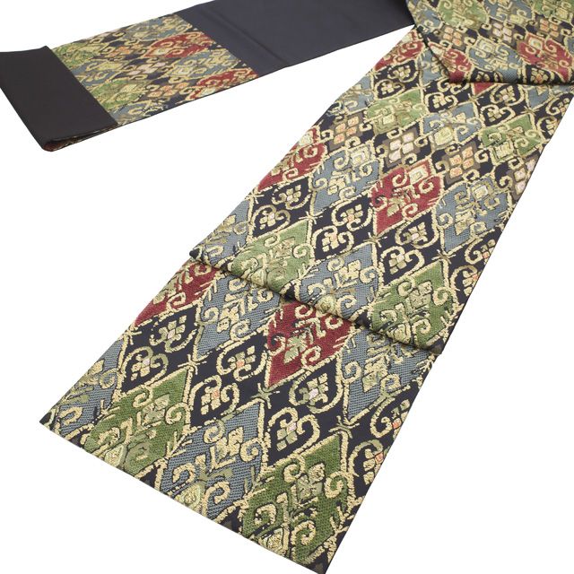 中古】 すごい値！ 袋帯 フォーマル リサイクル 正絹 京都 西陣 黒紫