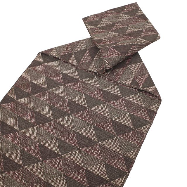 新古品】 すごい値！ 名古屋帯 八寸 未使用 正絹 京都 西陣 こげ茶 鱗