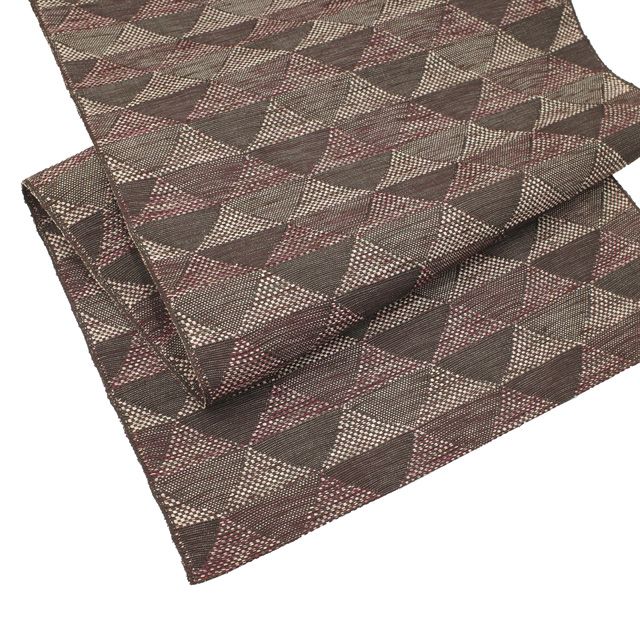 新古品】 すごい値！ 名古屋帯 八寸 未使用 正絹 京都 西陣 こげ茶 鱗