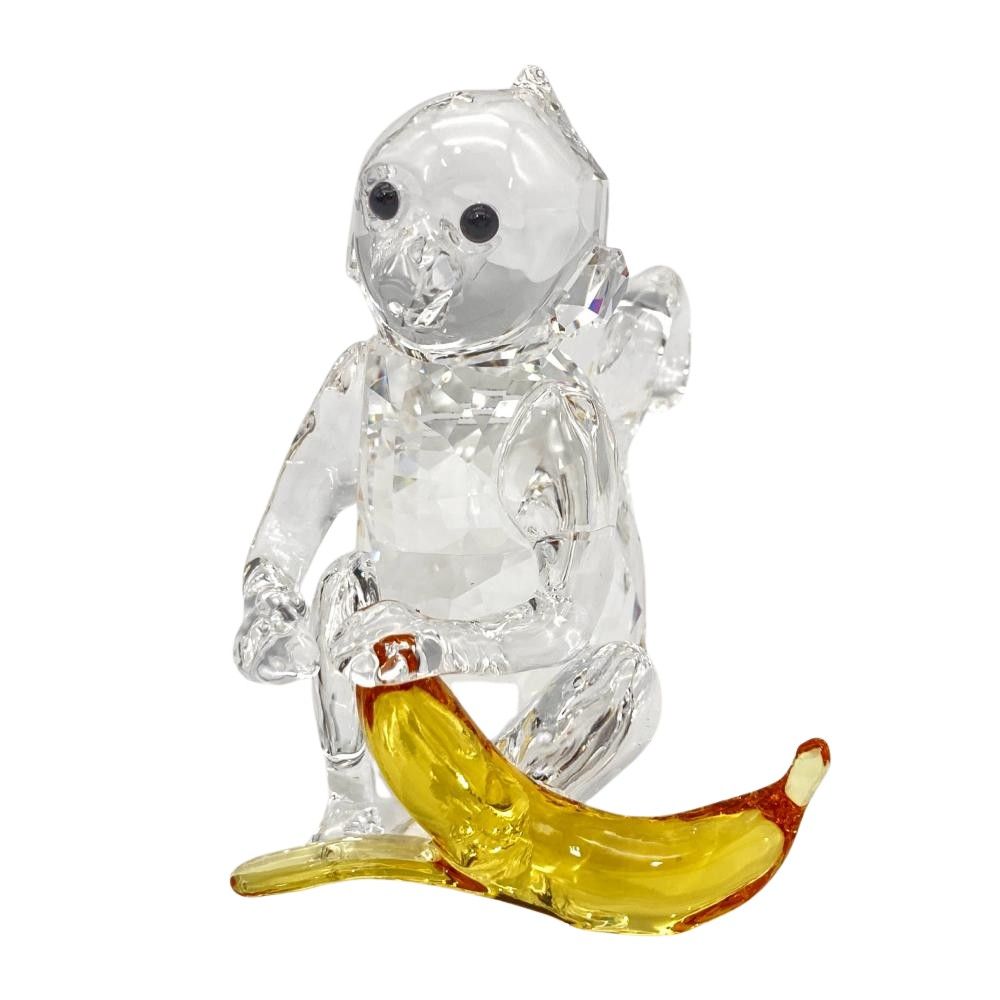 スワロフスキー サルとバナナ オブジェ 置物 5524239 クリア