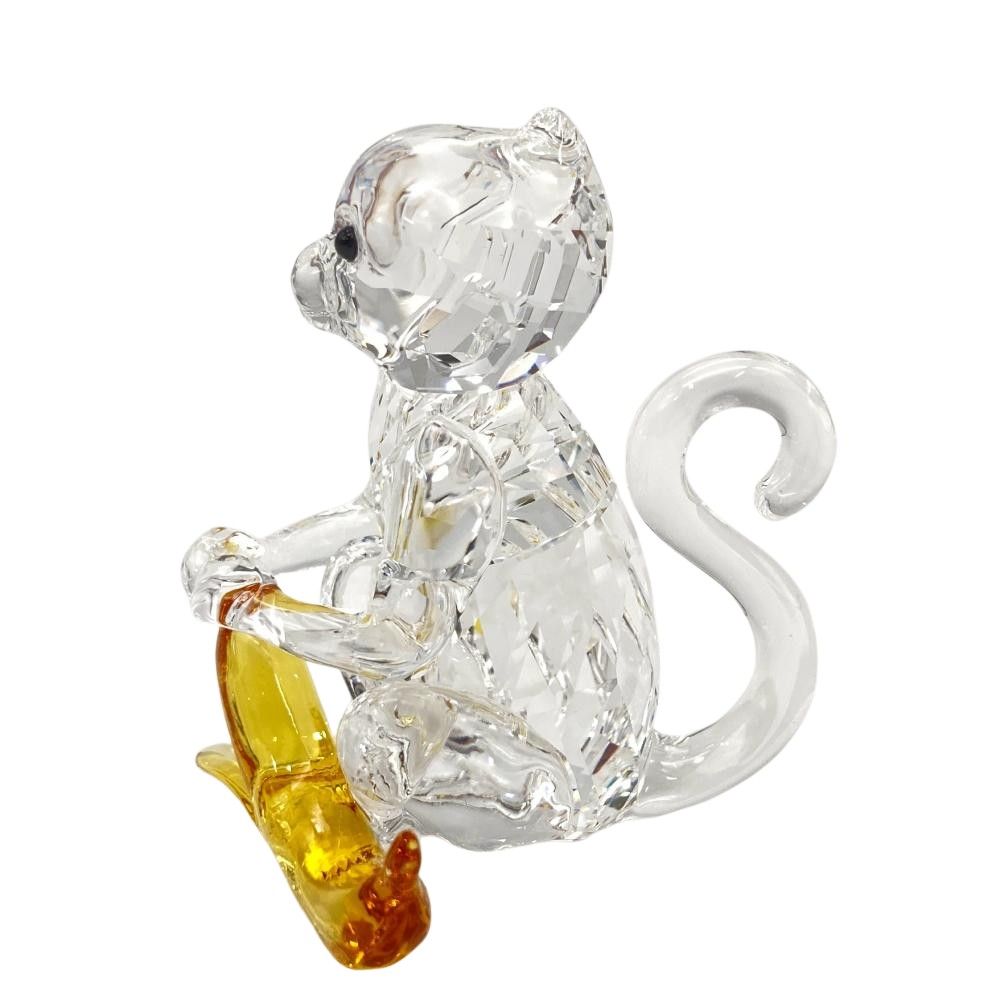 スワロフスキー SWAROVSKI サルとバナナ オブジェ 置物 5524239 クリア