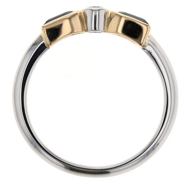 Pt900 K18YG プラチナ イエローゴールド リング サファイア 0.85ct