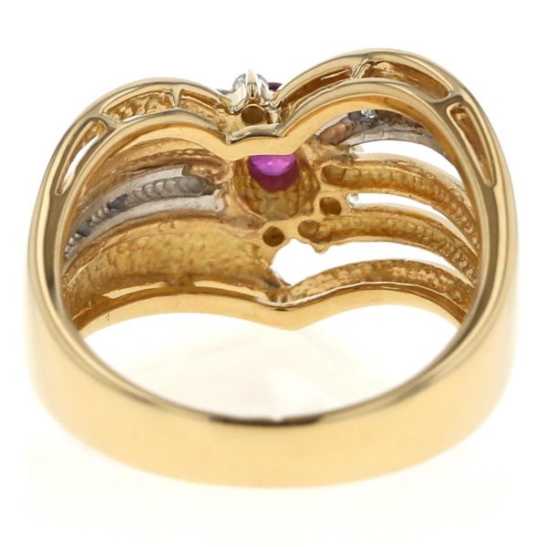 K18YG Pt900 イエローゴールド プラチナ リング ルビー 0.43ct