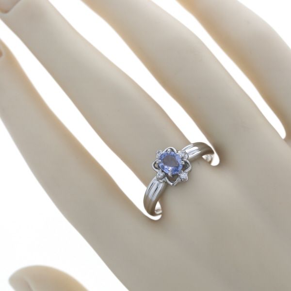Pt850 プラチナ リング サファイア 0.79ct ダイヤモンド 0.06ct