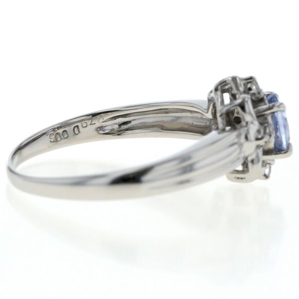Pt850 プラチナ リング サファイア 0.79ct ダイヤモンド 0.06ct