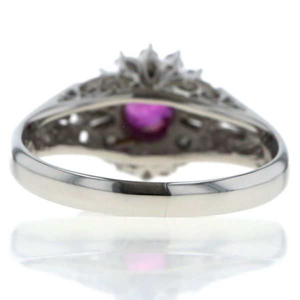 Pt900 プラチナ リング ルビー 0.37ct ダイヤモンド 0.15ct オーバル