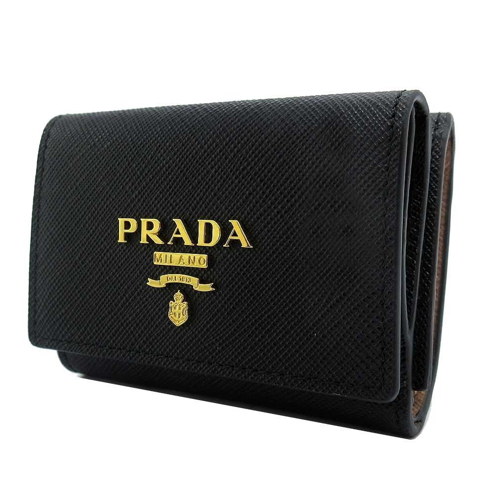 プラダ 1 MH 042 SAFFIANO MULTIC 財布 三つ折り財布 小銭入れ有り PRADA PORTAF PICCOLO PATT サフィアーノ レザー メタルロゴ ミニ財布 アウトレット レディース
