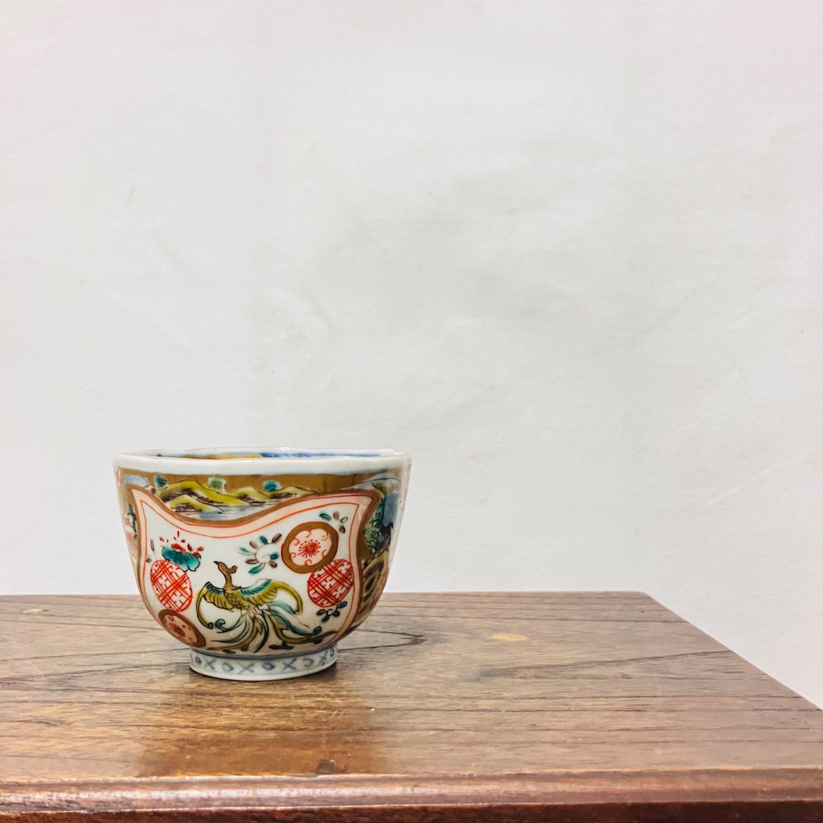 明治ごろ 金彩色絵伊万里焼 蕎麦猪口1客 麒麟・鳳凰・窓絵など| 雑貨屋