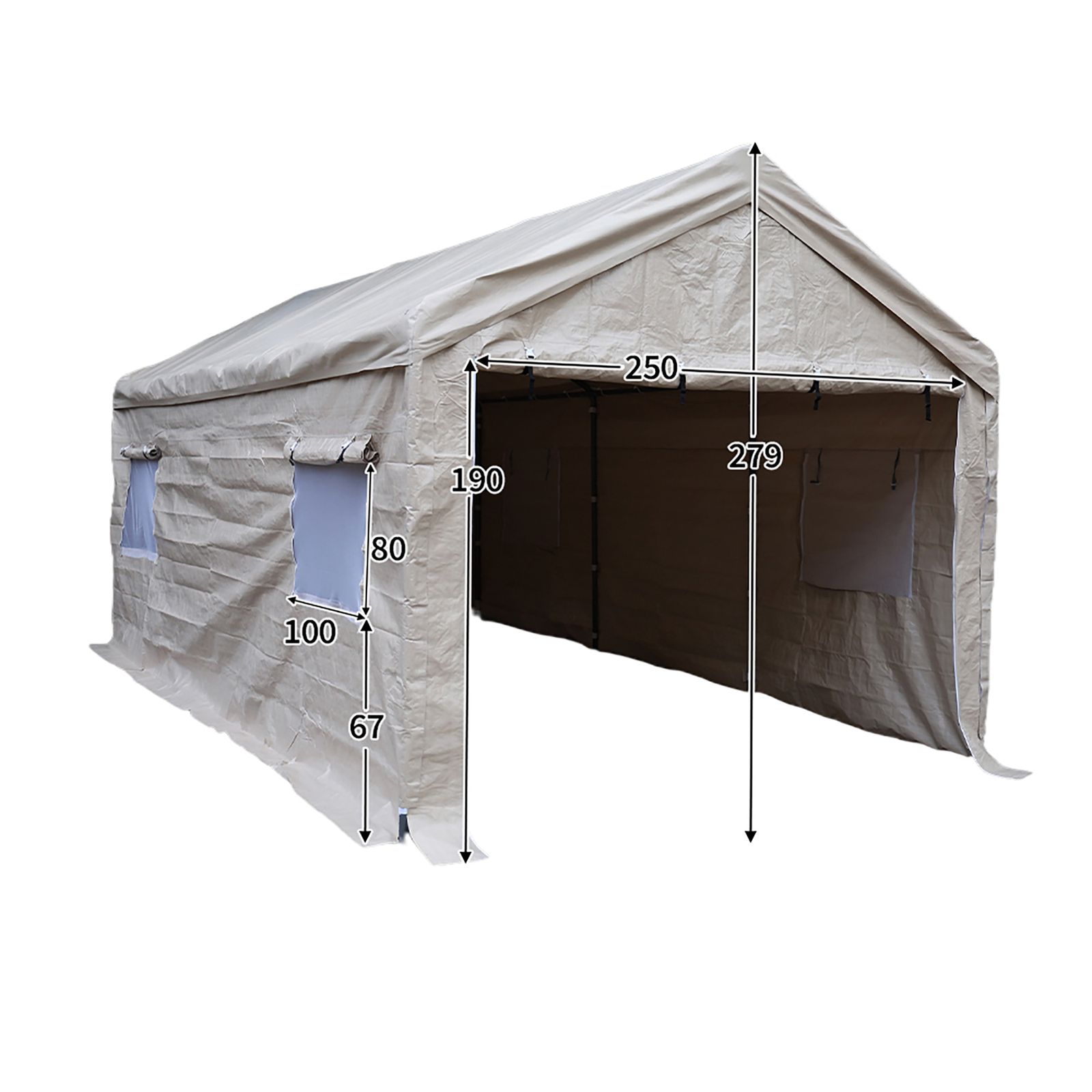 車庫テント　カバーなし　UV　ガレージテント　BEIGE ベージュ・カバーなし】バイクガレージ テント 車庫テント ガレージ