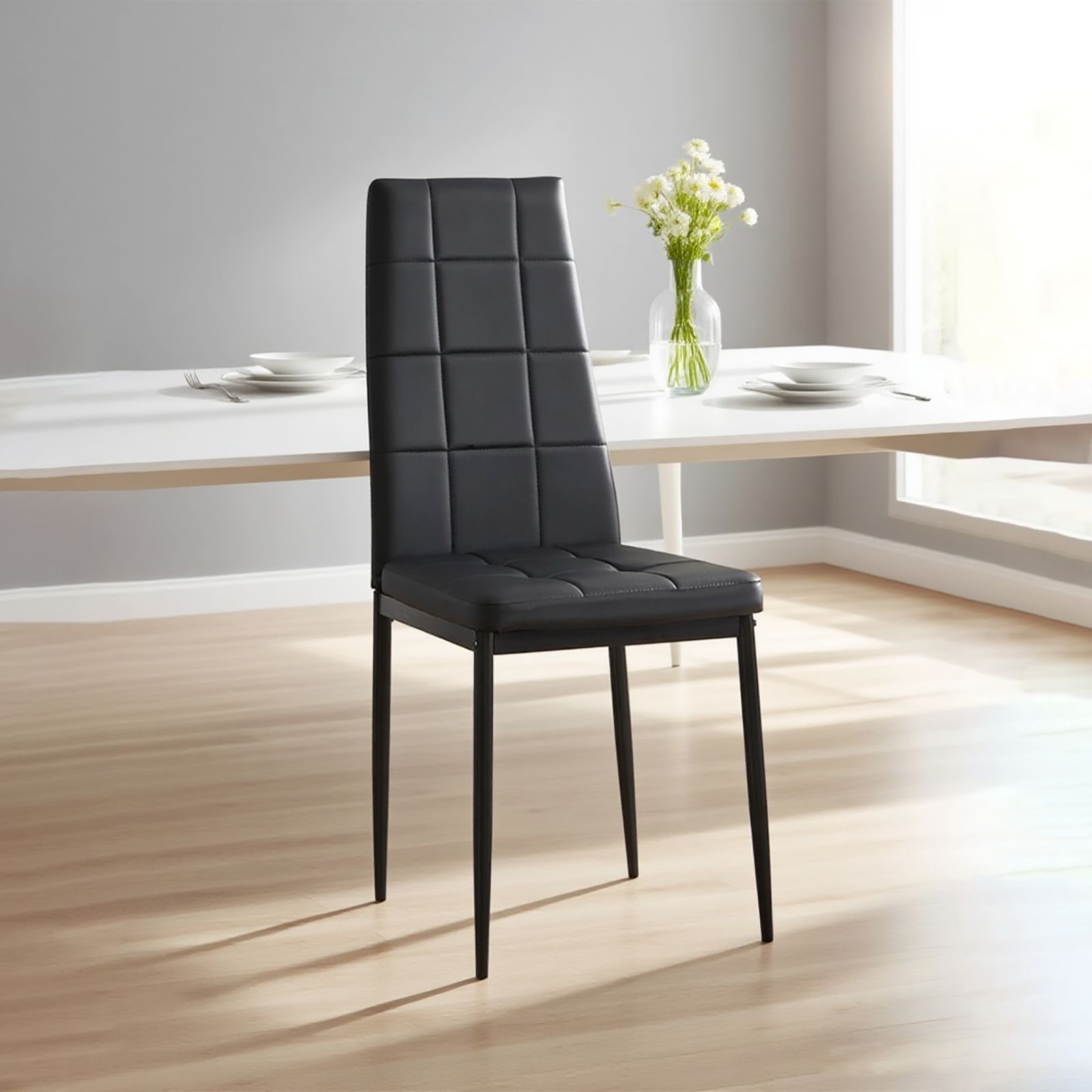 数量限定セール」PUレザー ダイニングチェア 2脚セット ハイバック