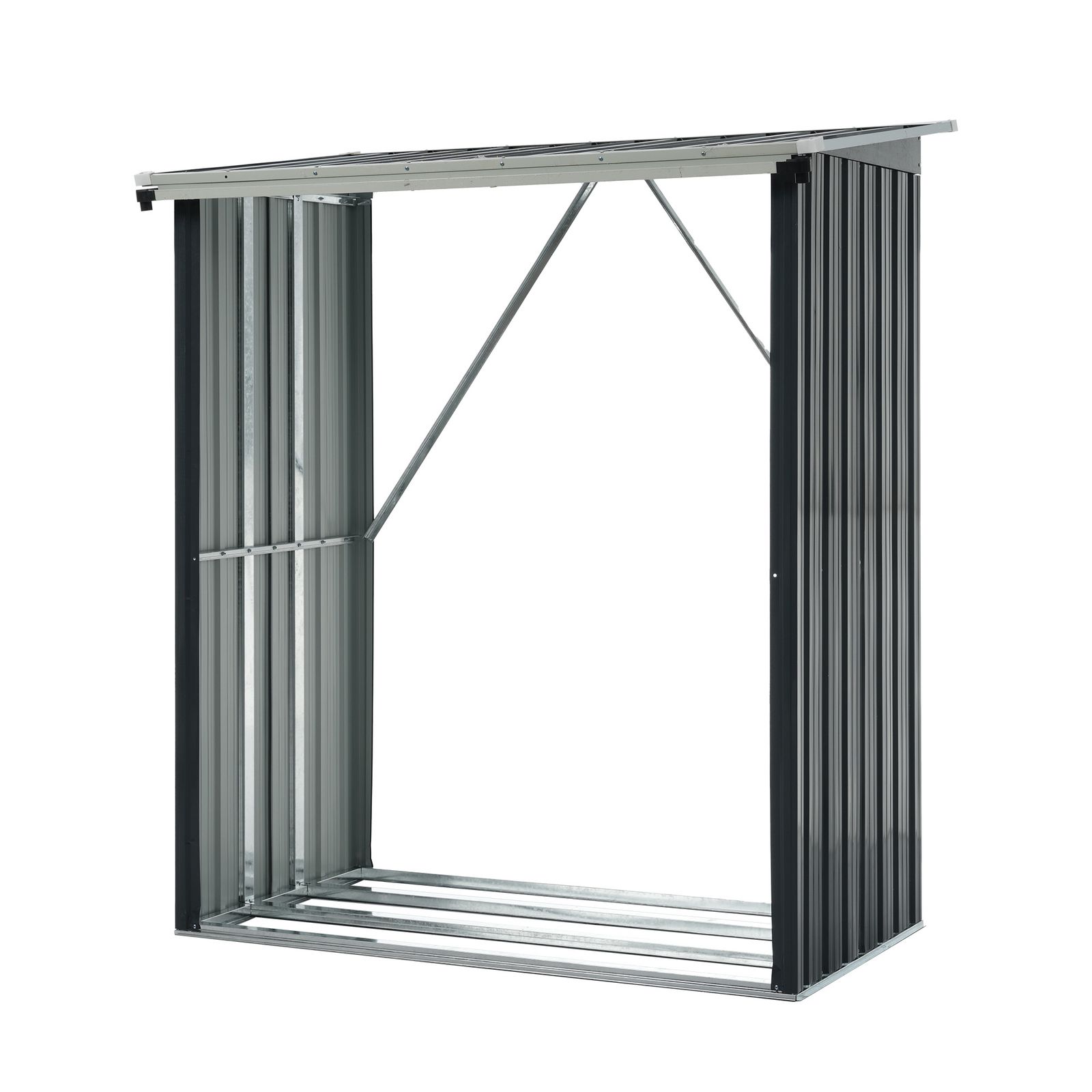 数量 薪小屋 屋外用 屋根付き 薪ラック 耐荷重300 kg 大型 軽量 チール製 アウトドア 暖炉 焚火用 組み立て式 ブラック