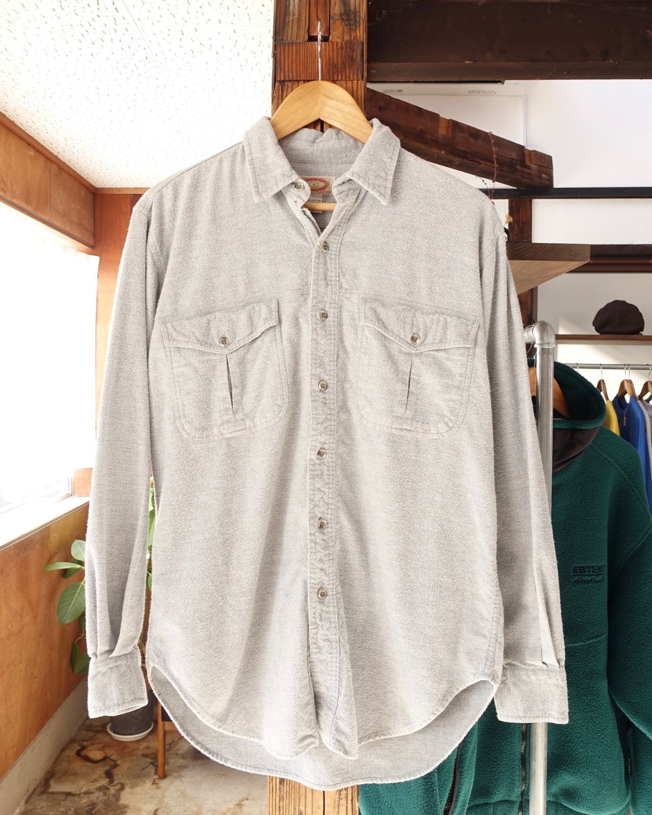 80 s Banana Republic バナナリパブリック バナリパ 長袖シャツ シャモアクロス グレー Mサイズ