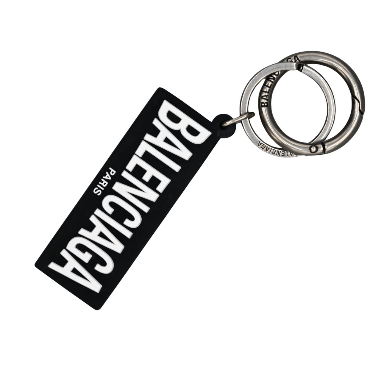 BALENCIAGA バレンシアガ ロゴ ラバー キーチャーム ブラック ホワイト