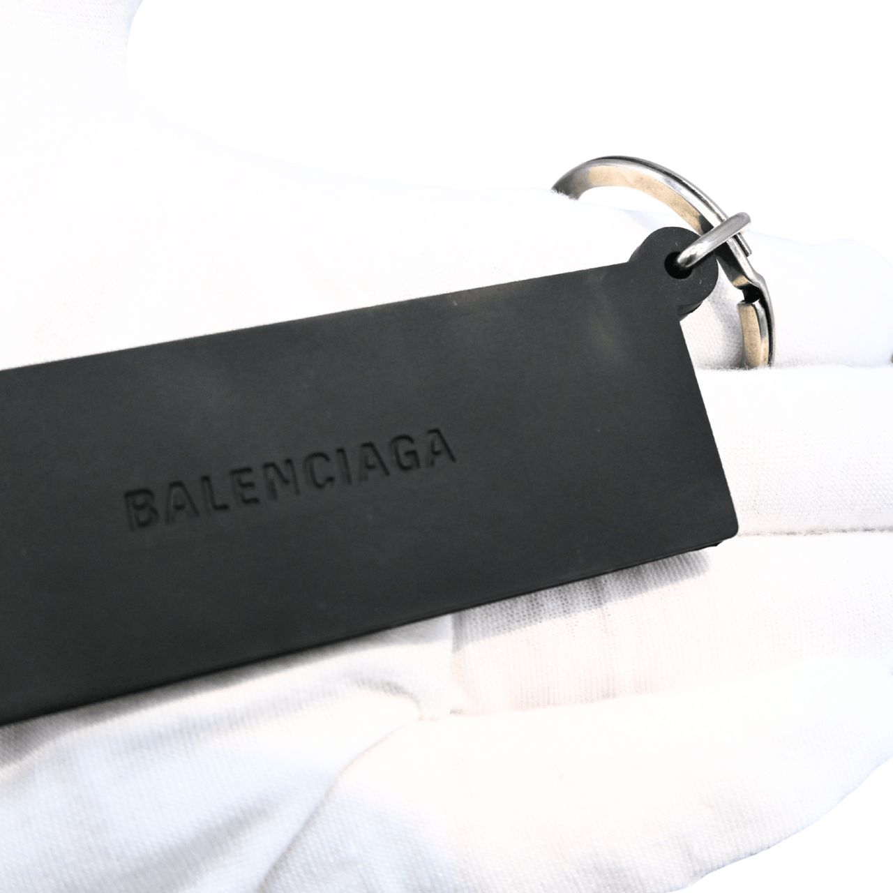 BALENCIAGA バレンシアガ ロゴ ラバー キーチャーム ブラック ホワイト