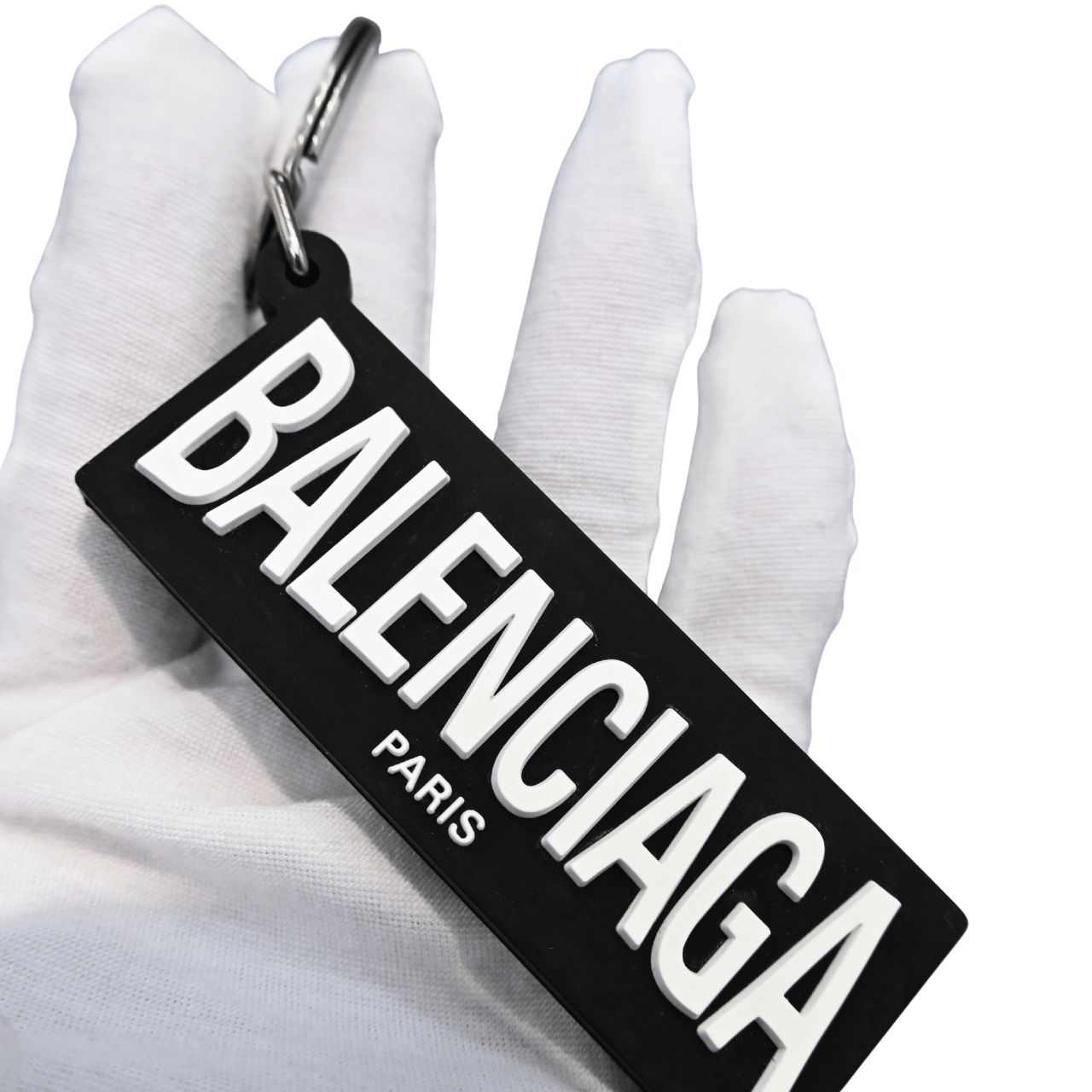 BALENCIAGA バレンシアガ ロゴ ラバー キーチャーム ブラック ホワイト