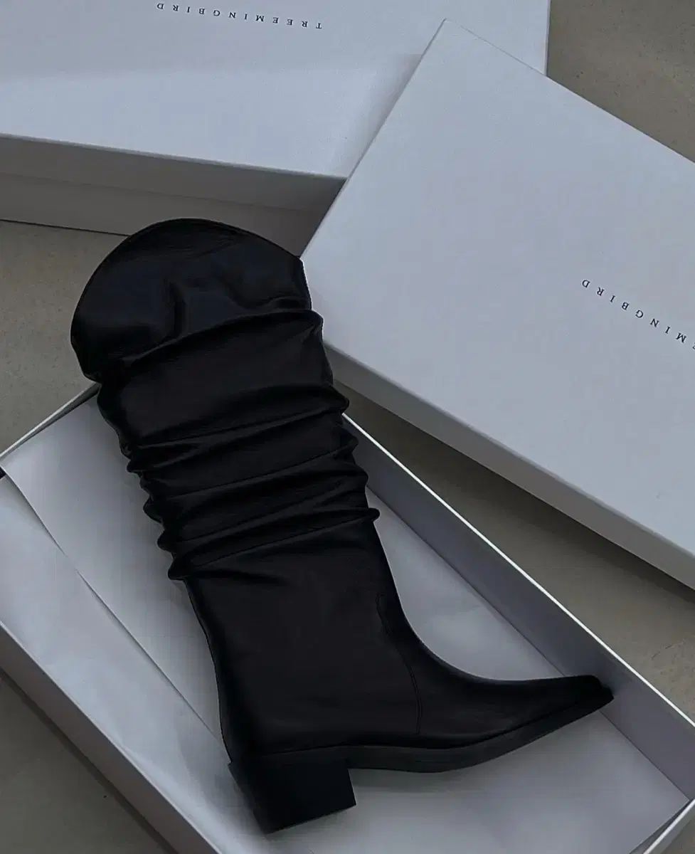 TREEMINGBIRD ラムスキン ロングブーツ