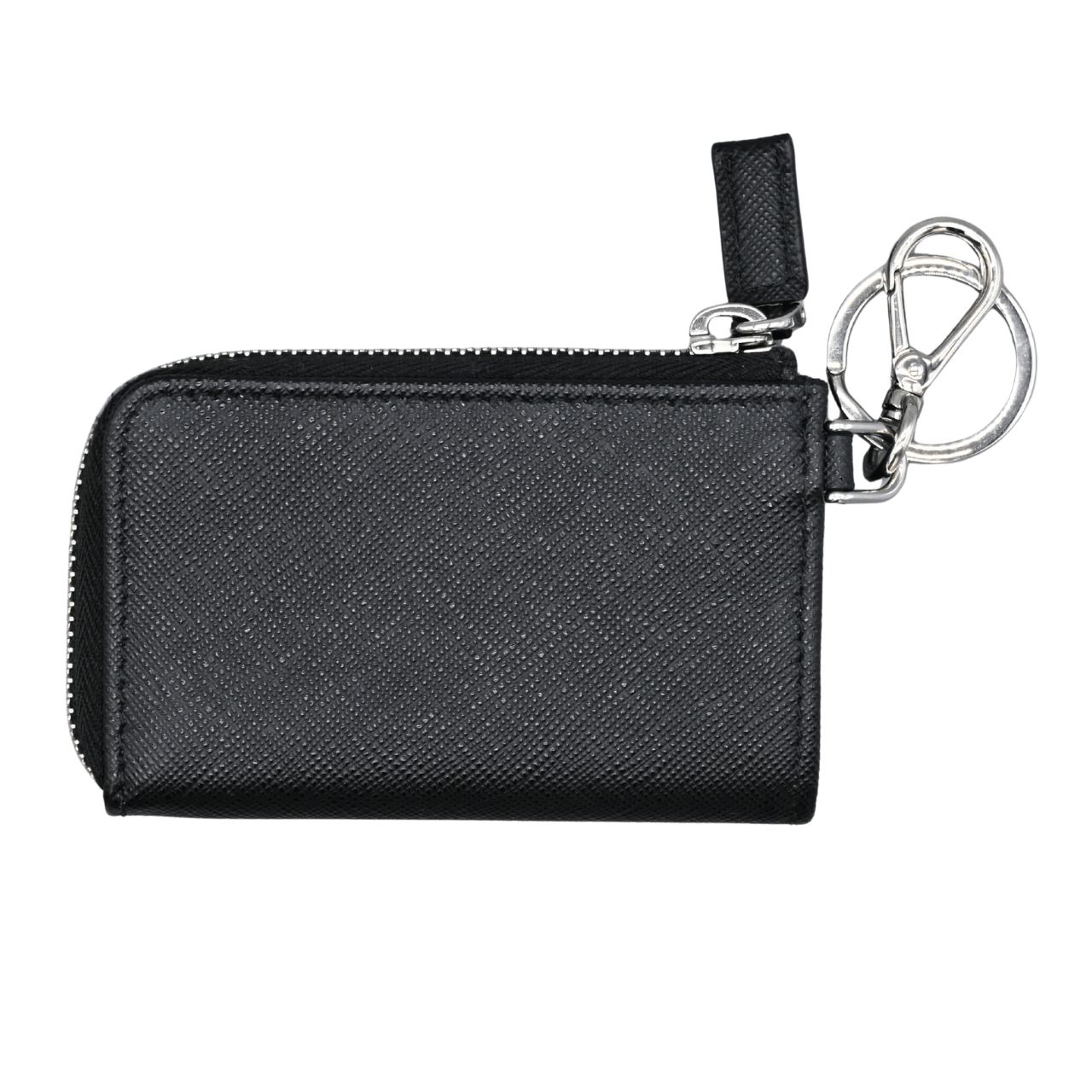 美品 プラダ レザー ブラック ケース キーリング サフィアーノ RFID PRADA プラダ サフィアーノ キー カードホルダー ブラック カード