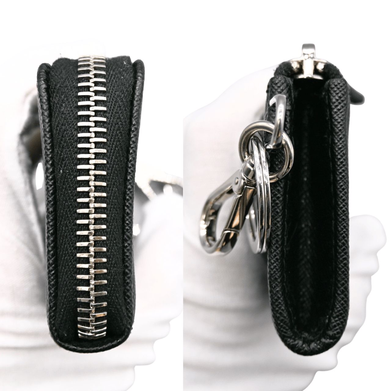 PRADA プラダ サフィアーノ キー カードホルダー ブラック カード