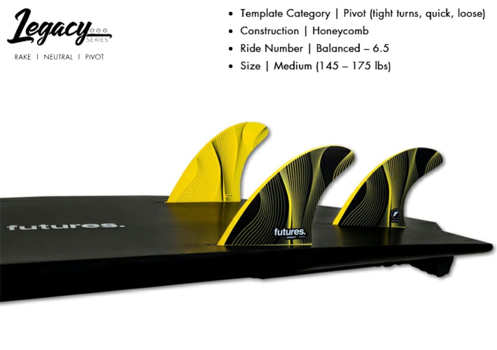 新品・未使用 LEGACY P6 futures サーフィン フィン フューチャー フィン レガシー P6 ピボットモデル ミディアム Mサイズ