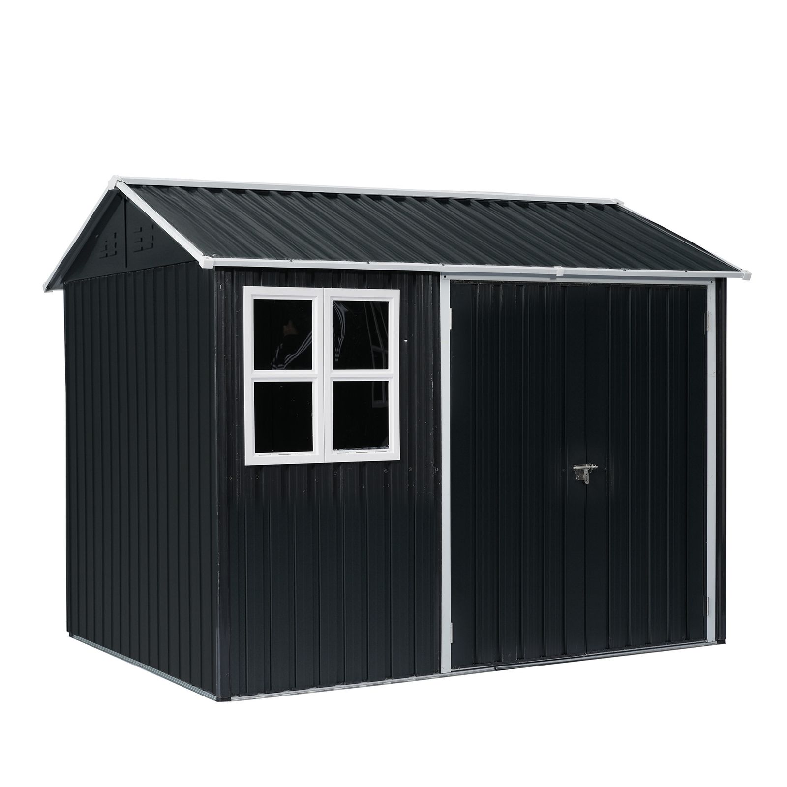 数量 物置 屋外 スチール 倉庫 戸外収納庫 幅249 奥行き184 高194 物置き おしゃれ 大型 収納庫 屋外物置 防さび ベランダ 防水 ドア スチール物置 屋外収納 ガーデニング 庭 グレー