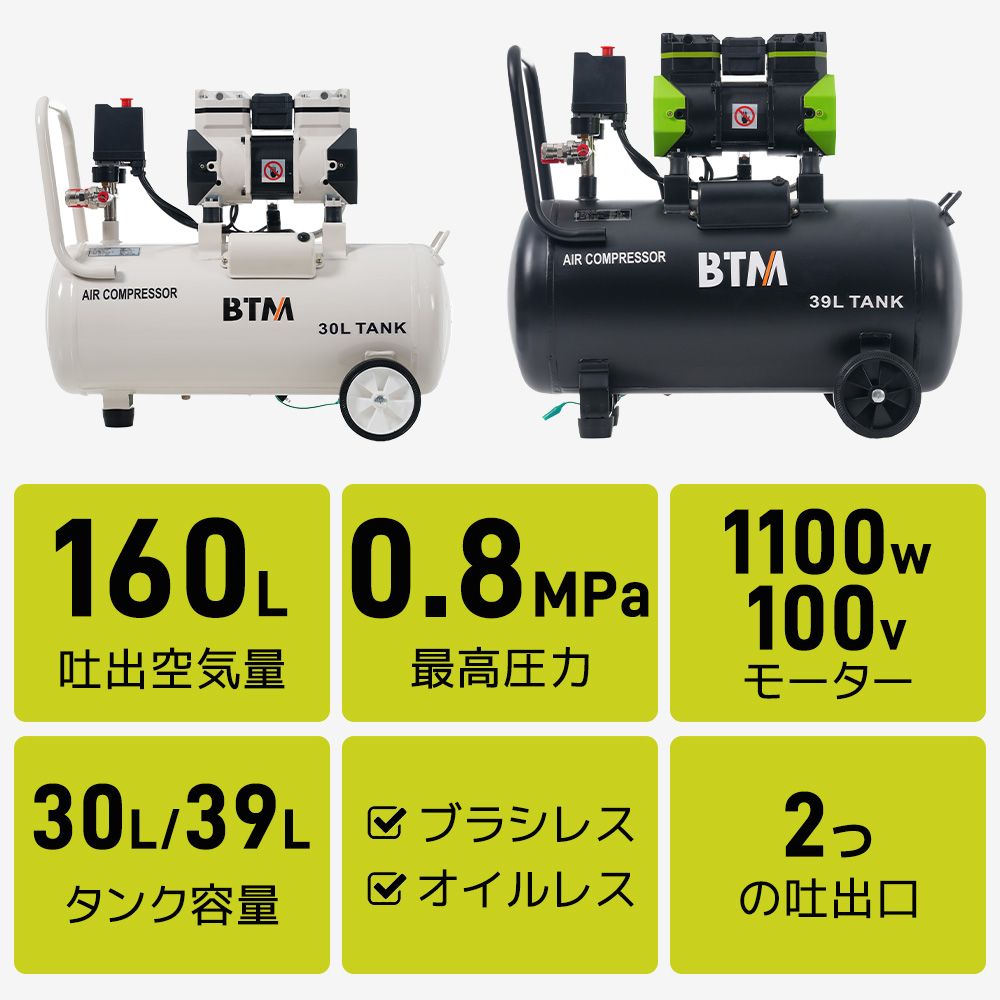 大人気商品」全新品 【39L ブラック】エアーコンプレッサーエア 