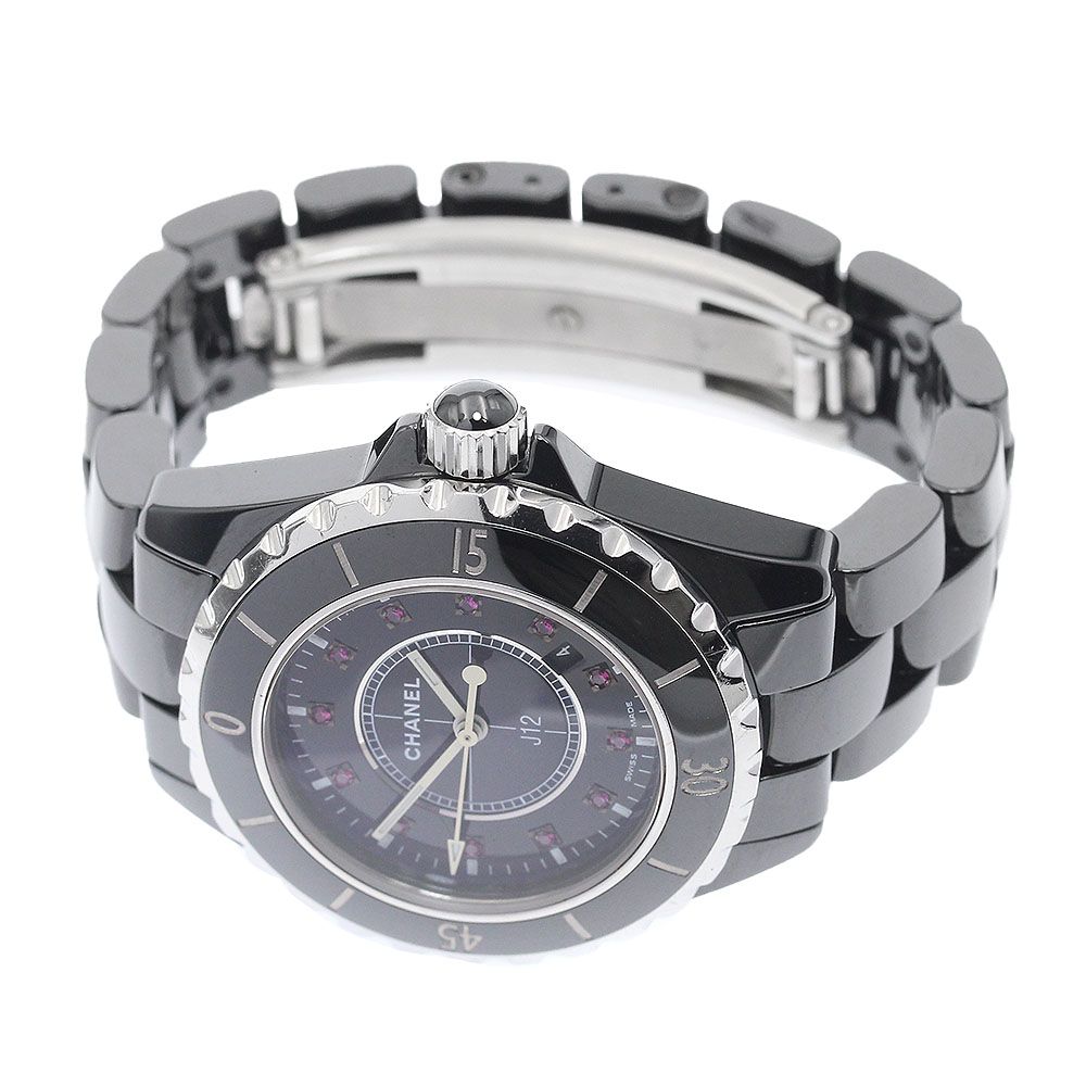 シャネル CHANEL H1634 J12 ブラックセラミック 12Pルビー クォーツ レディース _923152 CHANEL シャネル J12 H1634 12Pルビー 33ミリ クォーツ ブラック文字盤
