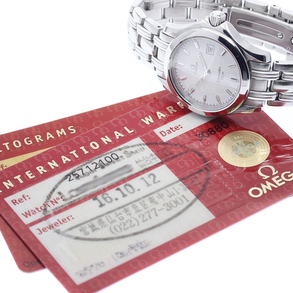 オメガ OMEGA 2571.21 シーマスター120 M デイト クォーツ レディース保証書付き_922451