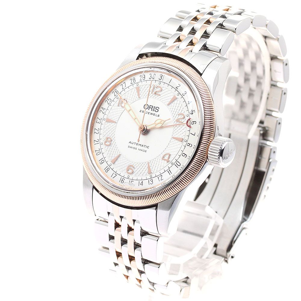 オリス ORIS 7543 ポインターデイト ビッククラウン 自動巻き メンズ_