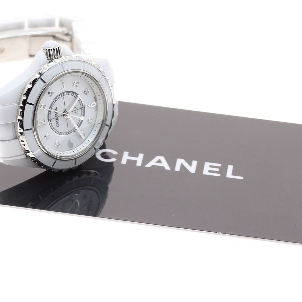 シャネル CHANEL H2570 J12 ホワイトセラミック 8Pダイヤ クォーツ