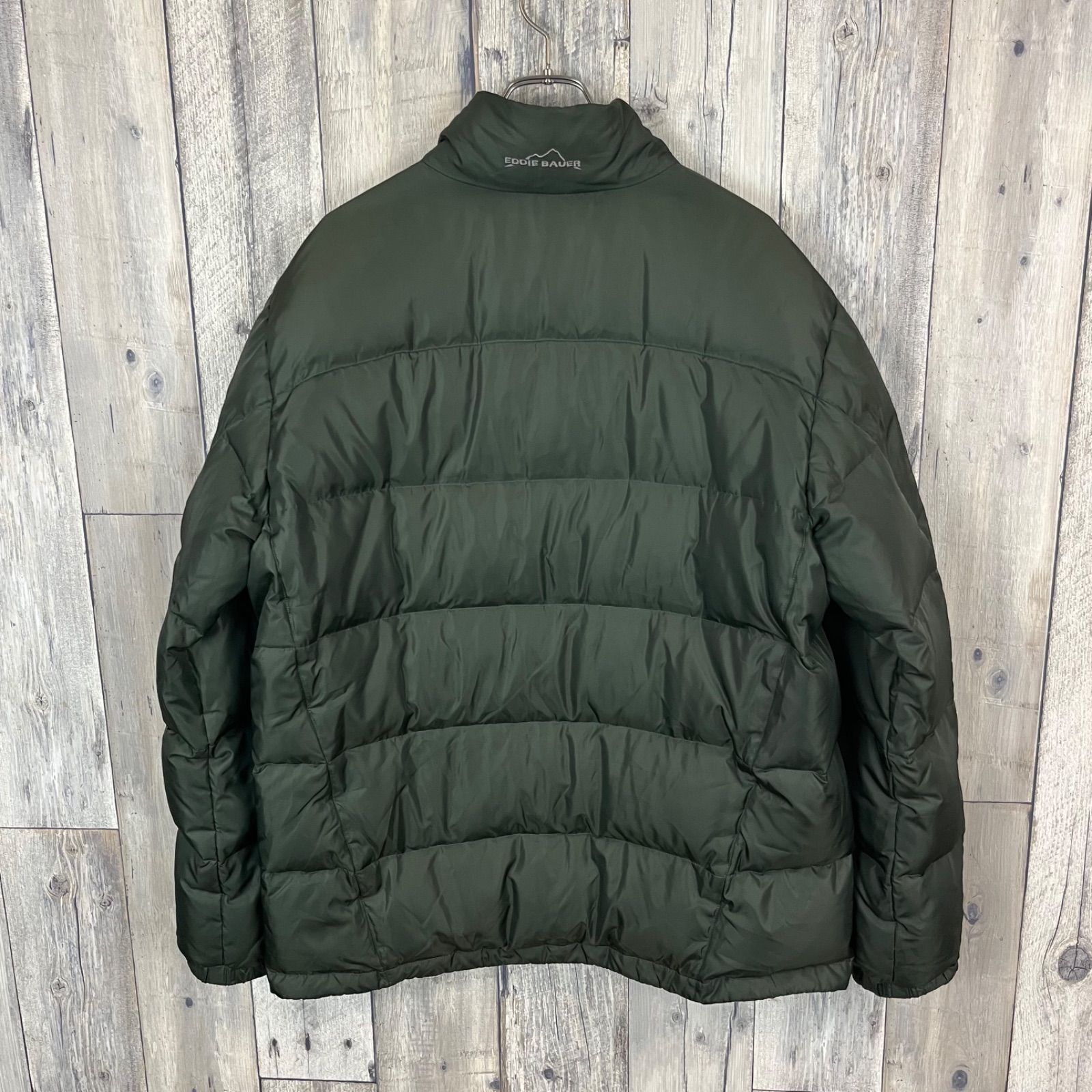 00s Eddie Bauer down グリーン 緑 リバーシブル 名作00s Eddie Bauer リバーシブル ダウンジャケット650fill - メルカリ