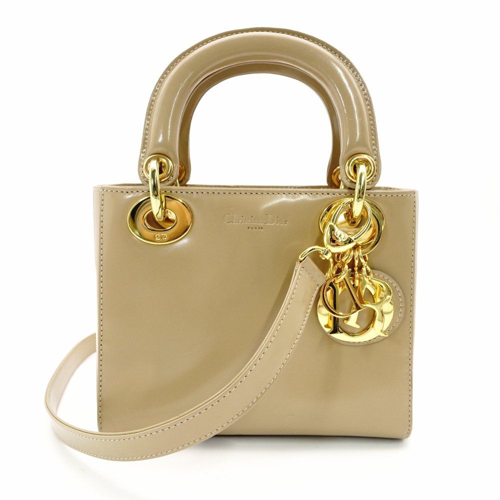 ディオール ハンドバッグ ベージュ クリスチャン ディオール Christian Dior レディディオール スモール
