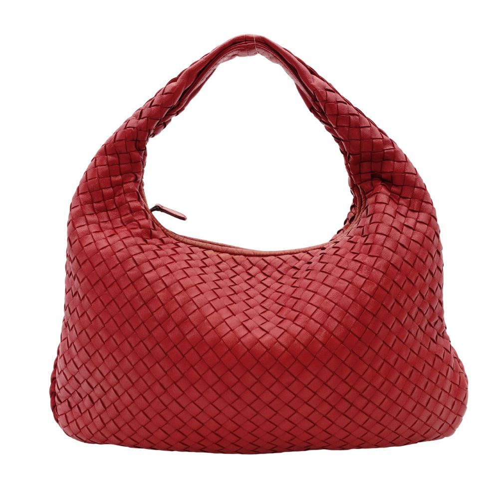 ボッテガヴェネタ Bottega Veneta イントレチャート ワン ショルダーバッグ レッド レザー ホーボー 7-11-824
