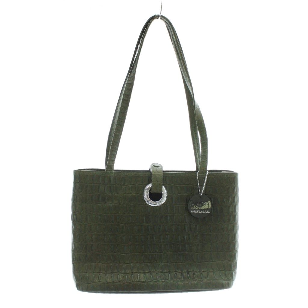 【中古】メゾジョルノ Mezzo Giorno クロコダイル レザー トートバッグ ワンショルダー グリーン レディース メゾジョルノ Mezzo Giorno クロコダイル レザー トートバッグ ワン
