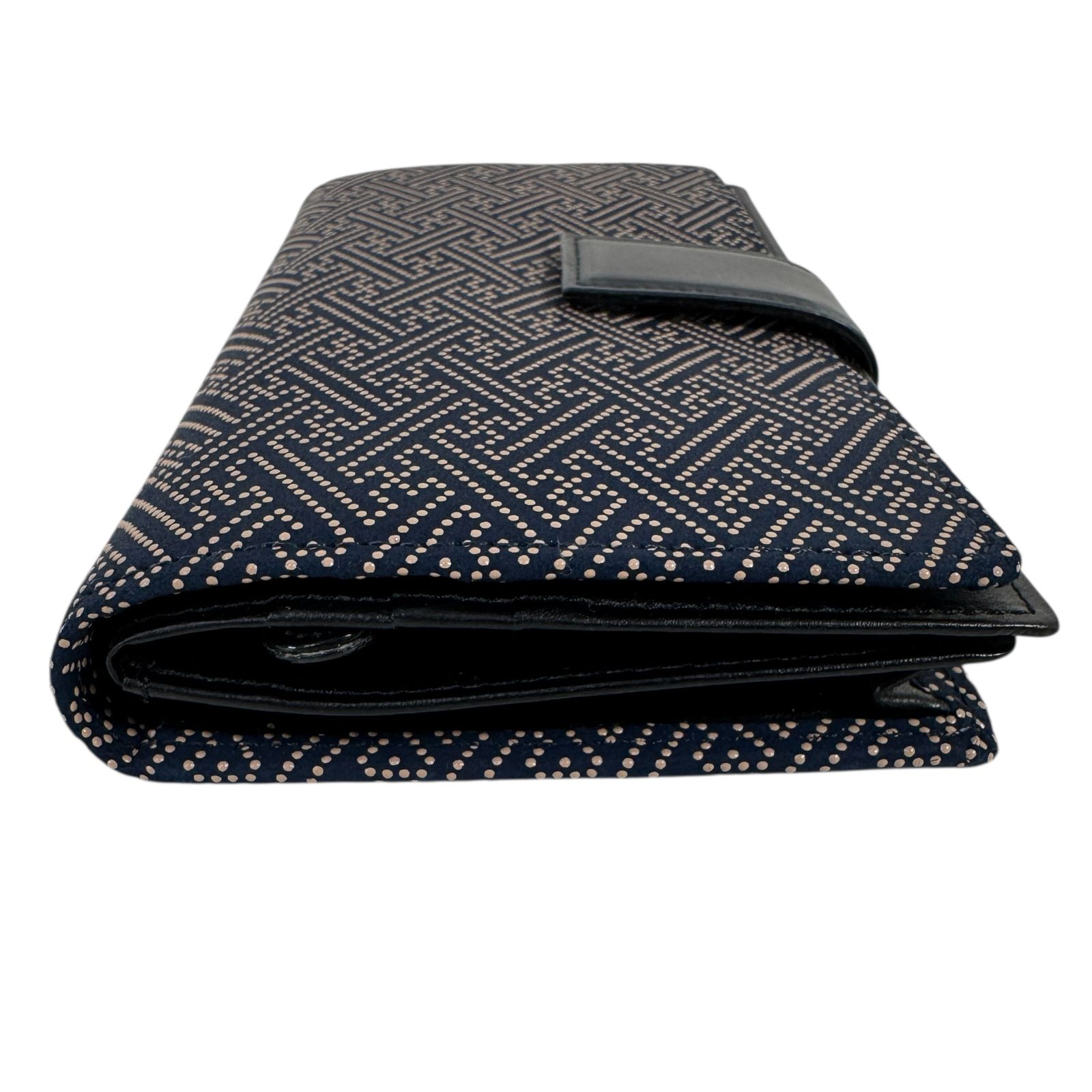 □新品未使用□印傳屋□印伝□長財布□ウォレット□紗綾形柄□ネイビー