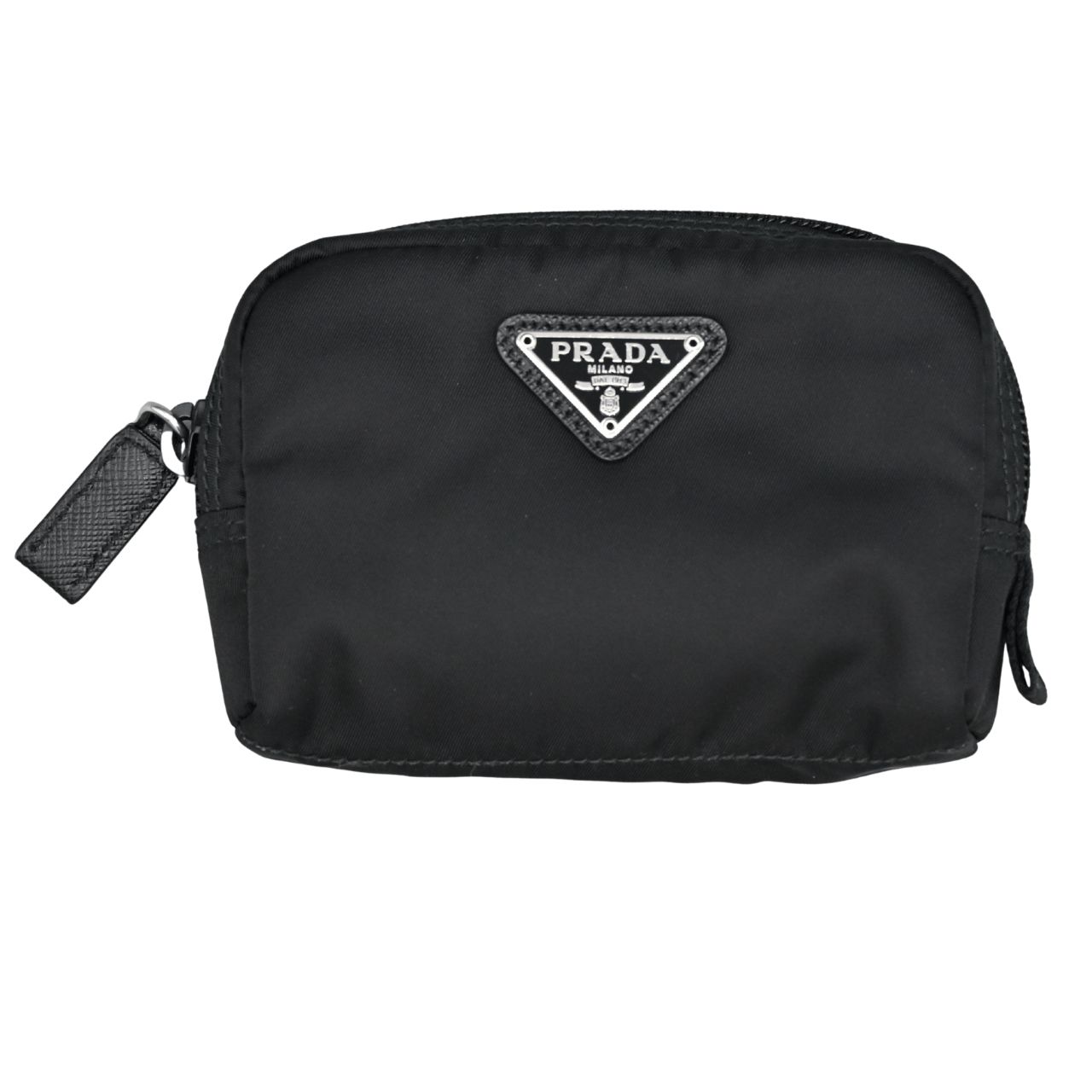 PRADA プラダ RE-NYLON ナイロン ミニポーチ ブラック 小物入れ レザー