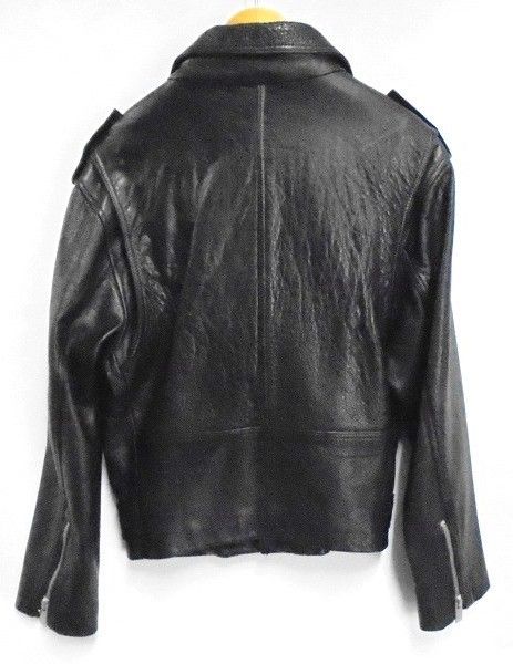 s25g-a800x【中古】ZARA ｻﾞﾗ 本革 ﾀﾞﾌﾞﾙ ﾗｲﾀﾞｰｽ ﾚｻﾞｰｼﾞｬｹｯﾄ 牛革 Mｻｲｽﾞ