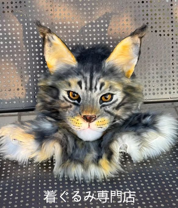 リアル 猫 スーツ マスク 着ぐるみセット ケモノ ファースーツ 全頭