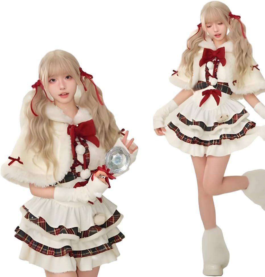 サンタワンピース コスプレ 雪だまる レディース 大きいサイズ サンタクロース ロリータ 洋服 衣装 仮装 クリス