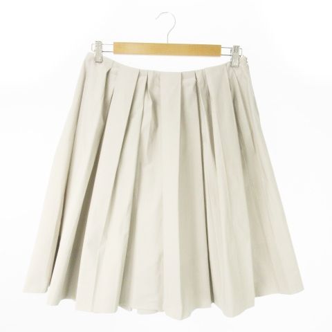 ジルサンダー JIL SANDER タックスカート ひざ丈 フレア ハリ感 38 S