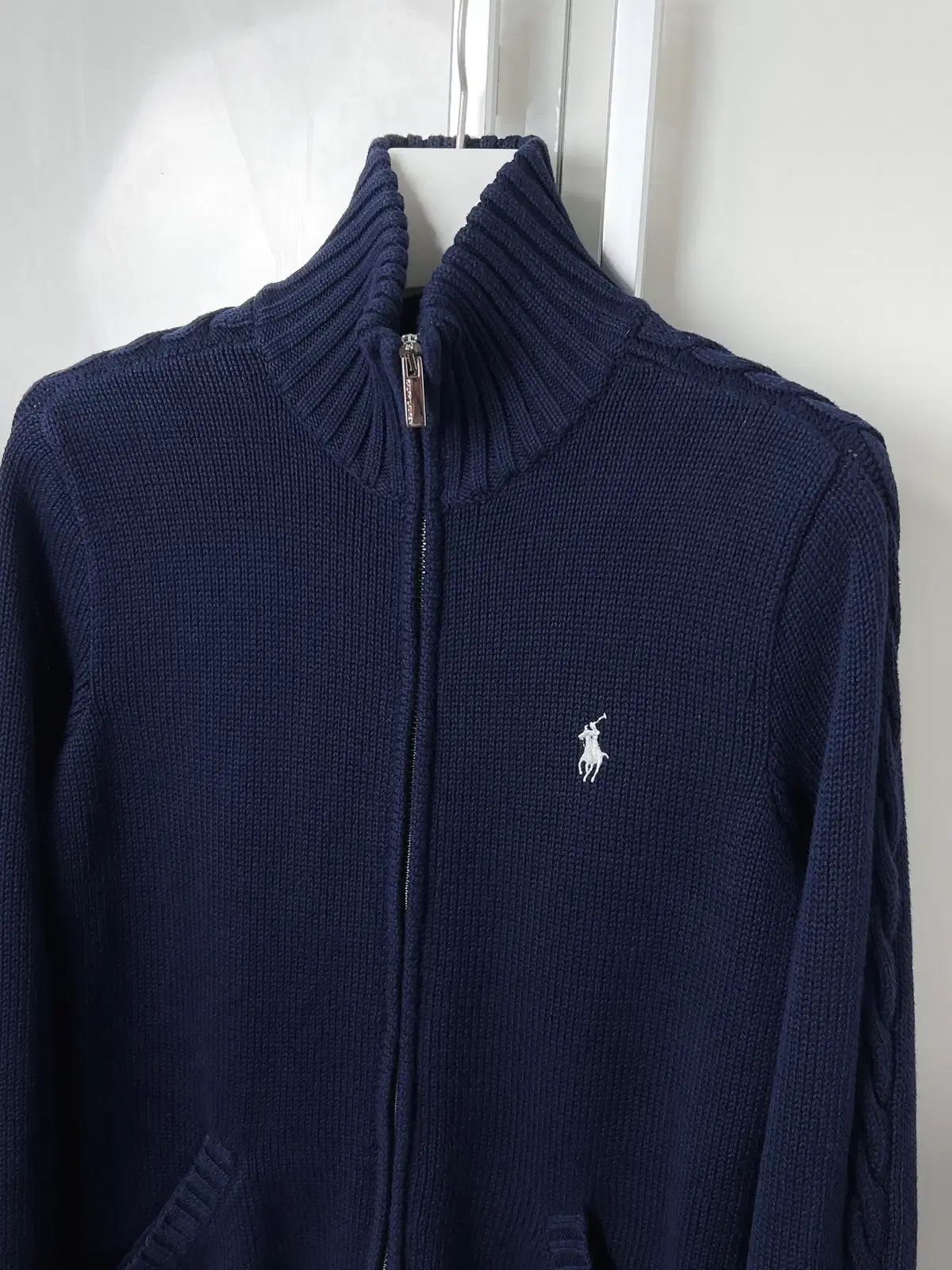 ポロ レディース コットン ニットジップアップ m