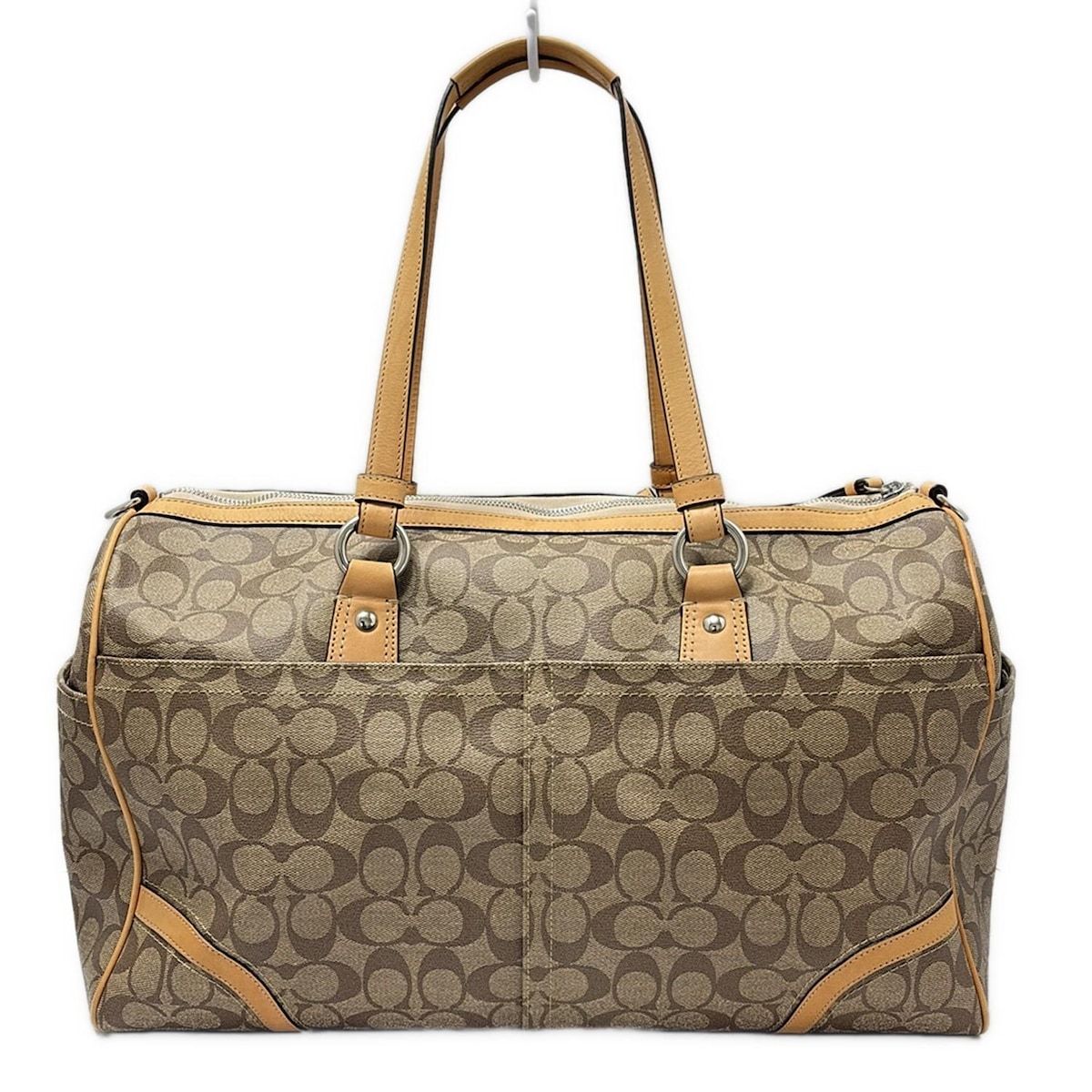 COACH(コーチ) ボストンバッグ シグネチャー柄 F77320 カーキ×ベージュ