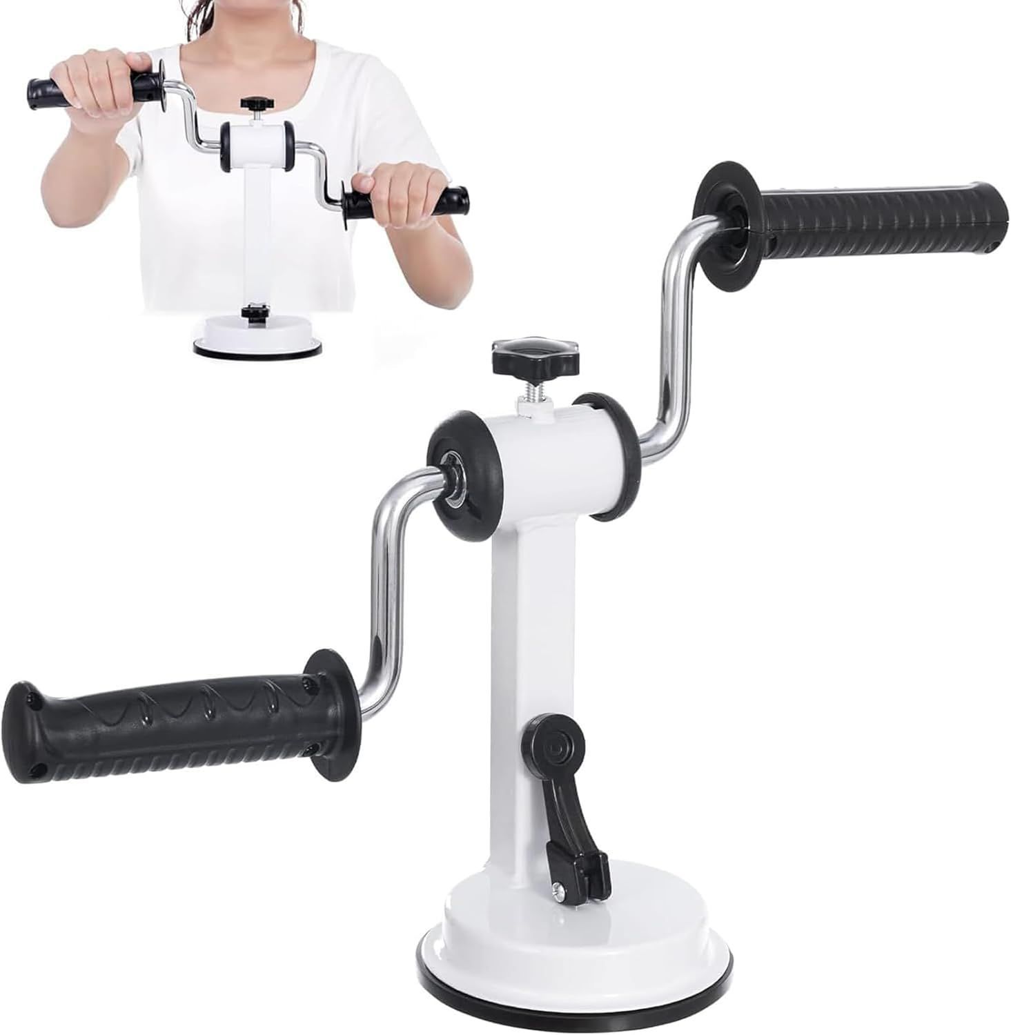 ポータブルアームエクササイズマシン 調整 な抵抗 強力な吸盤付き手回し式関節リハビリトレーニング 使いやすい 上肢筋のトレーニング