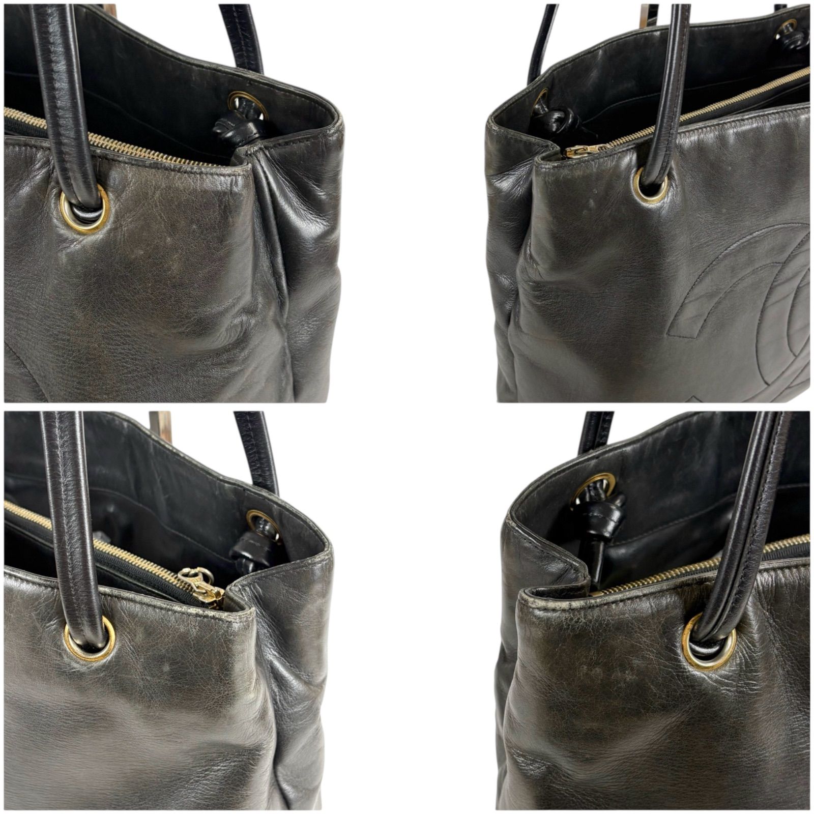 シャネル CHANEL デカココ ラムスキン トートバッグ ココマーク