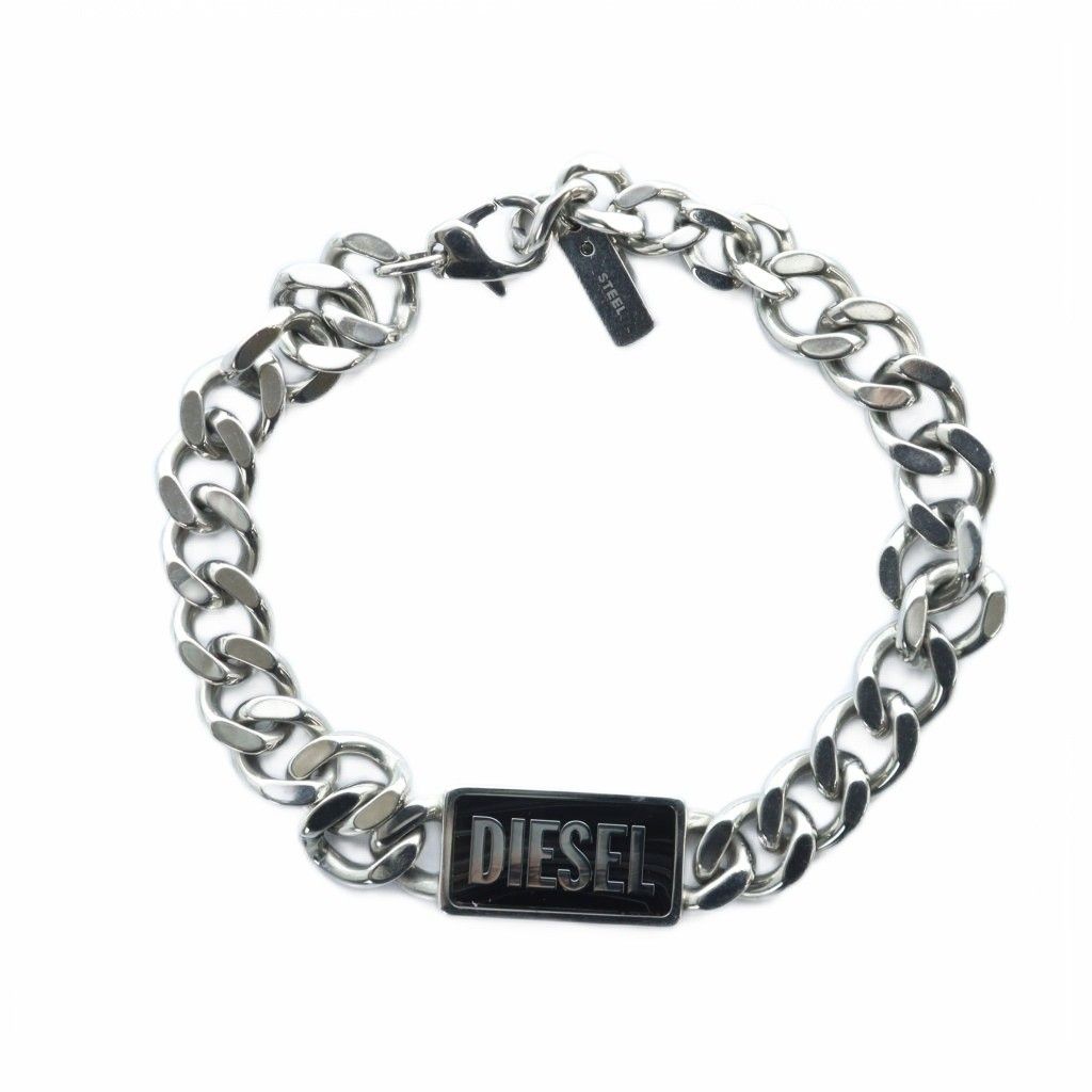 ディーゼル DIESEL ブレスレット ロゴ アクセサリー バングル シルバー