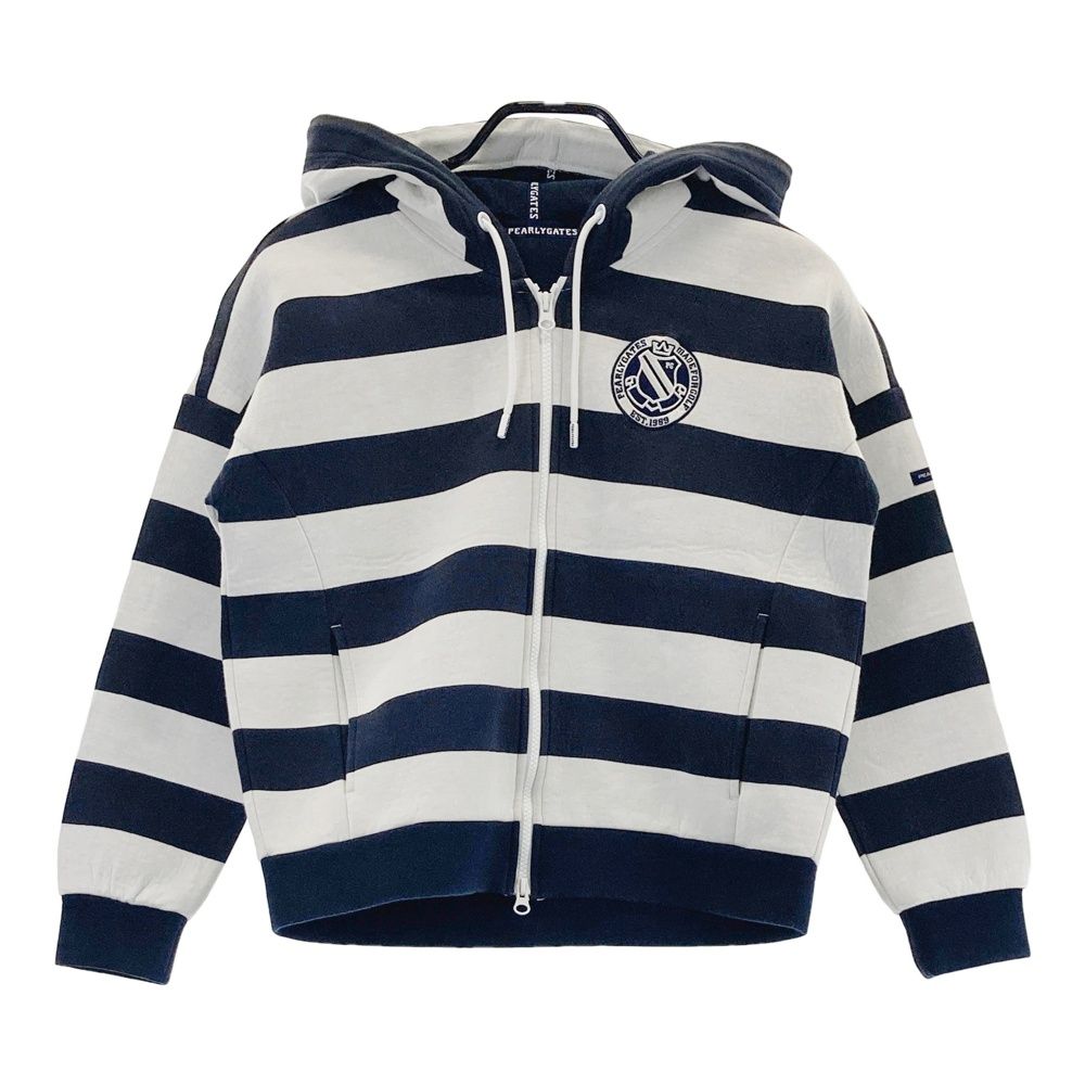 サイズ：0 PEARLY GATES パーリーゲイツ ; ジップパーカー ボーダー柄